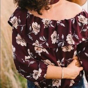 Choker neck off shoulder blouse